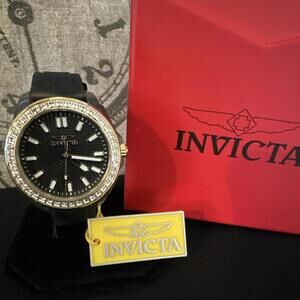 Invicta Celestial Women’s Watch 37mm Black Silicone Strap 50204